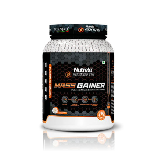Patanjali Nutrela Sports Mass Gainer – Vanilla (1KG) | Swadeshi Weight & Mass Gain Nutrition