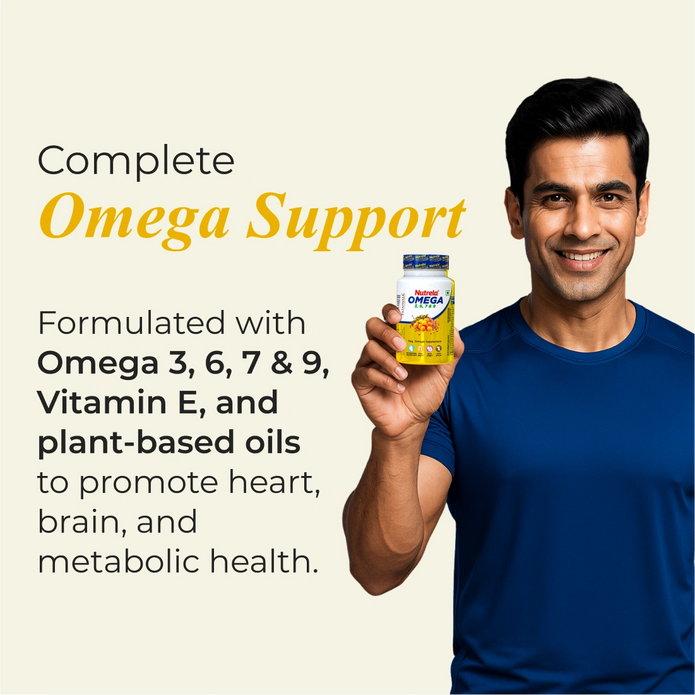 Patanjali Nutrela Omega 3 6 7 & 9 - 60 Capsules (Pack of 1)