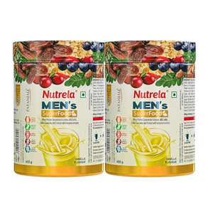 Patanjali Nutrela Men’s Superfood 400g X (Pack of 2) | Protein, Vitamins & Minerals Daily Nutrition Supplement for Men
