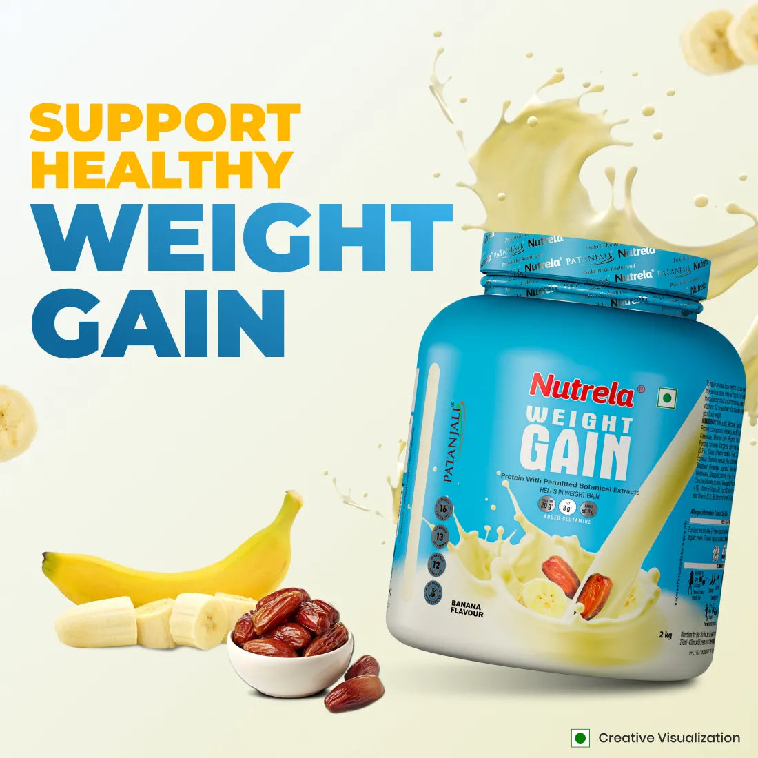 Patanjali Nutrela Weight Gain - Banana Flavor - 2Kg