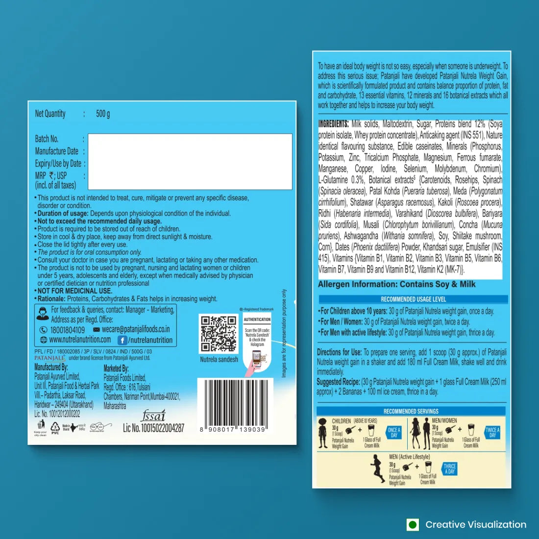 Patanjali Nutrela Weight Gain - Banana Flavor - 2Kg