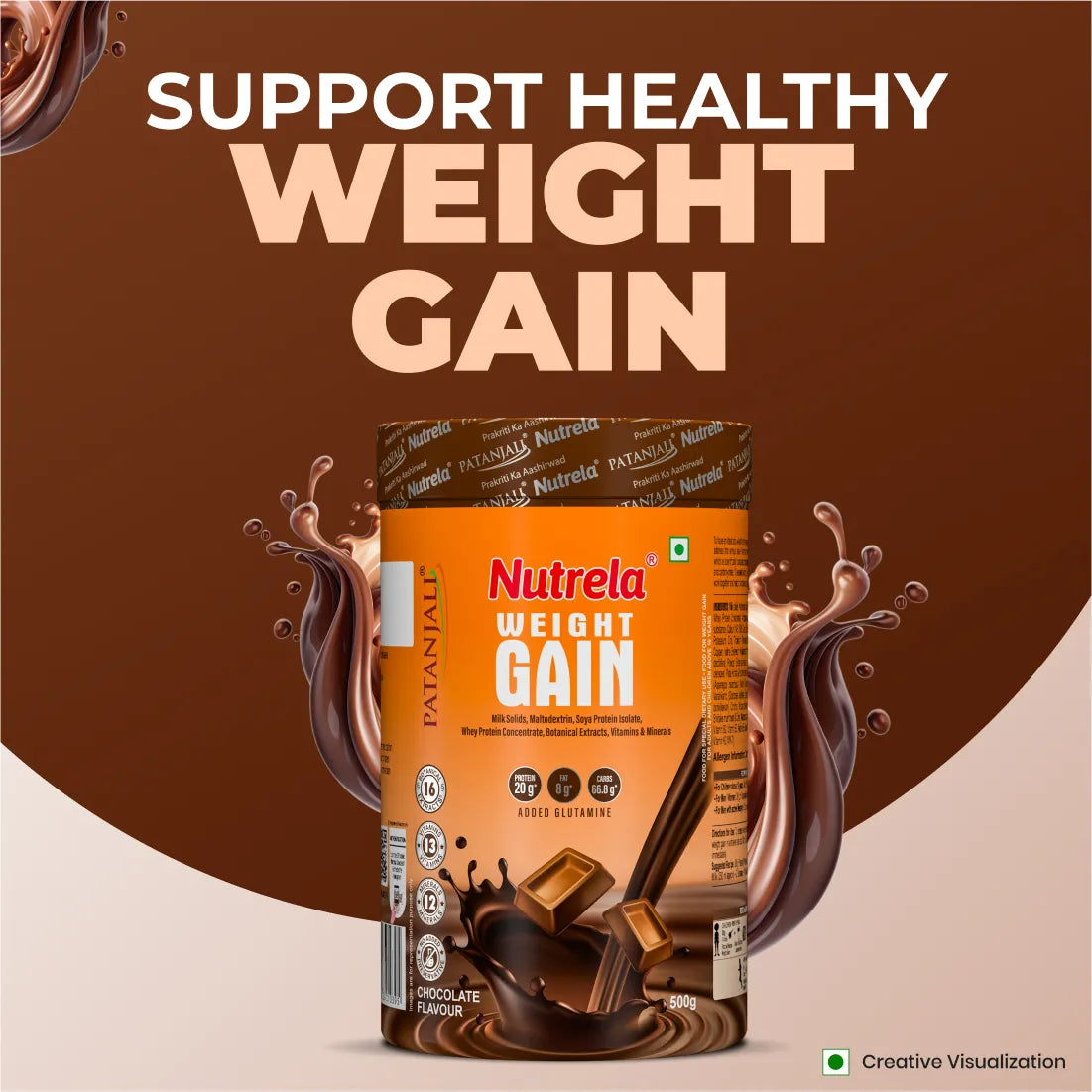 Patanjali Nutrela Weight Gain - Chocolate Flavour - 500g