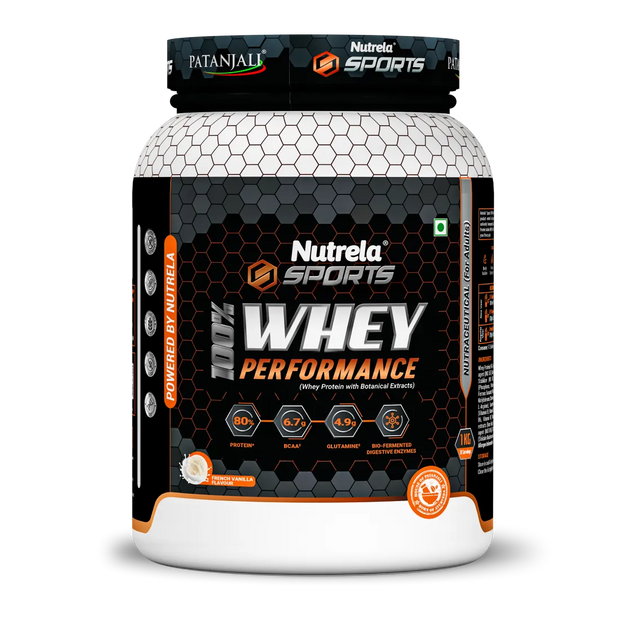 Patanjali Nutrela Sports  100% Whey Performance (French Vanilla) 1KG