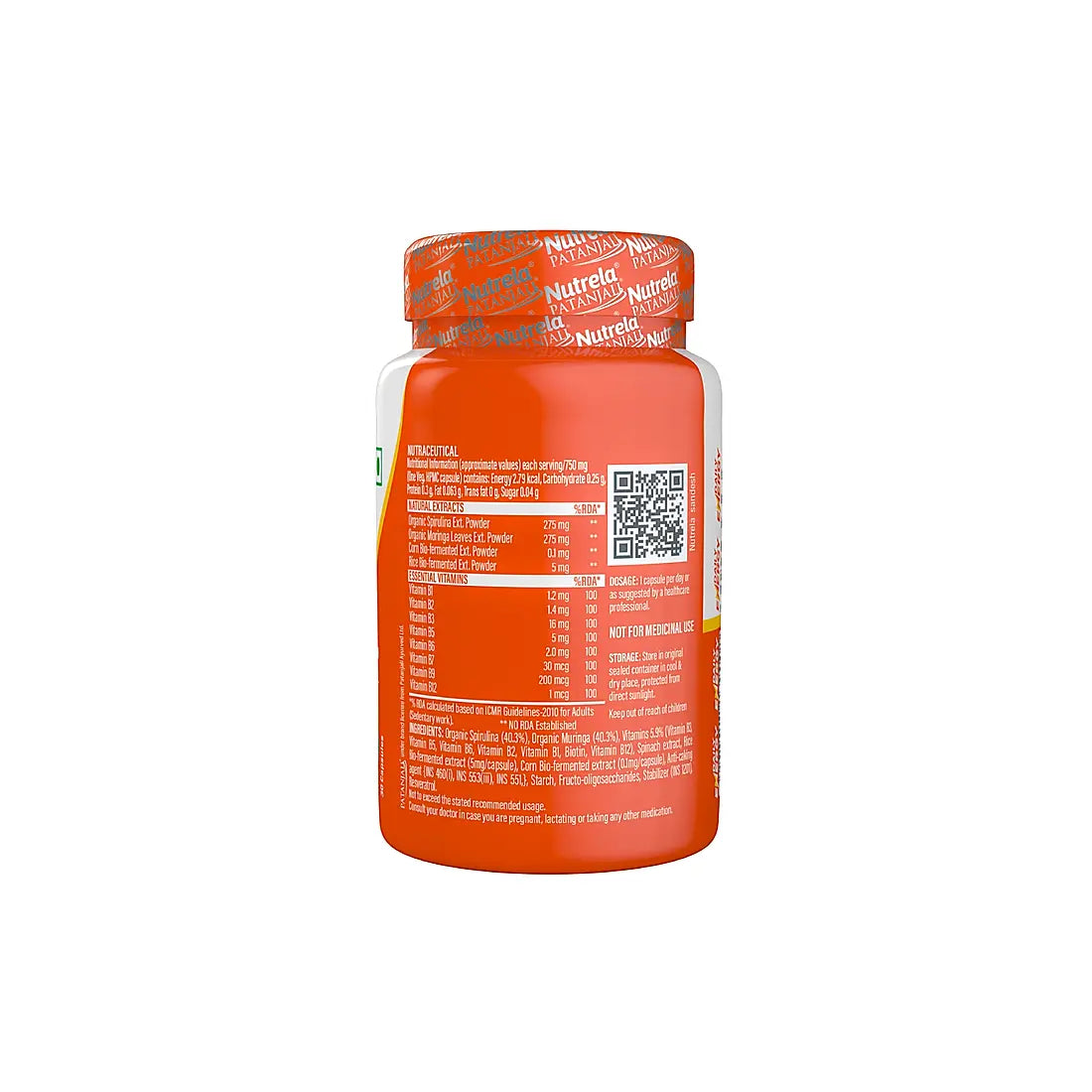 Patanjali Nutrela Daily Energy - Organic B Complex 30 Capsules (Pack of 1)