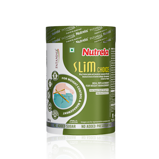 Patanjali Nutrela Slim Choice | High-Protein Meal Replacement Shake 500g | Indian-Made Scientific Nutrition | No Added Sugar (Vanilla)  (Expiry Dec'26)