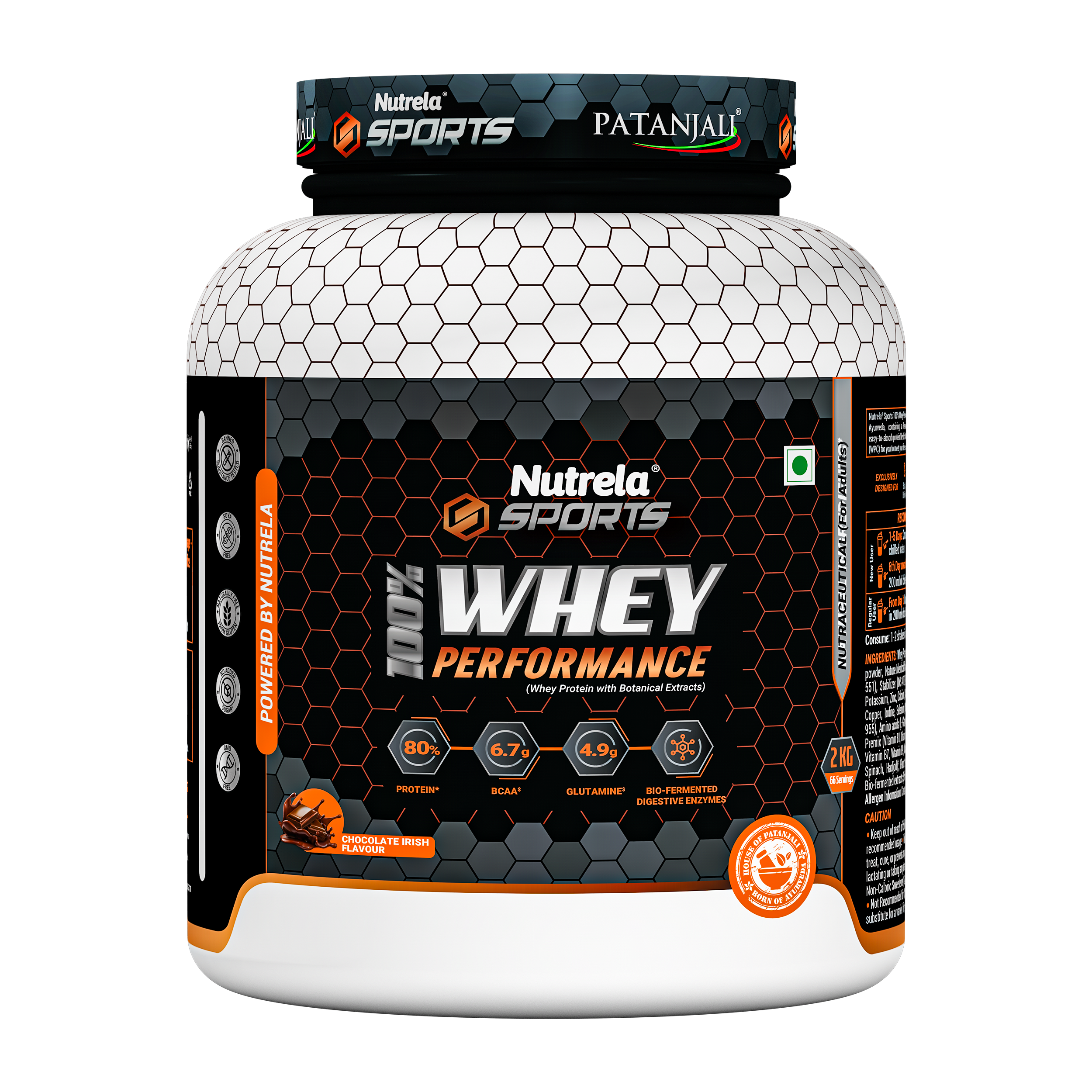 Patanjali Nutrela Sports 100% Whey Performance (Chocolate Irish) 2KG