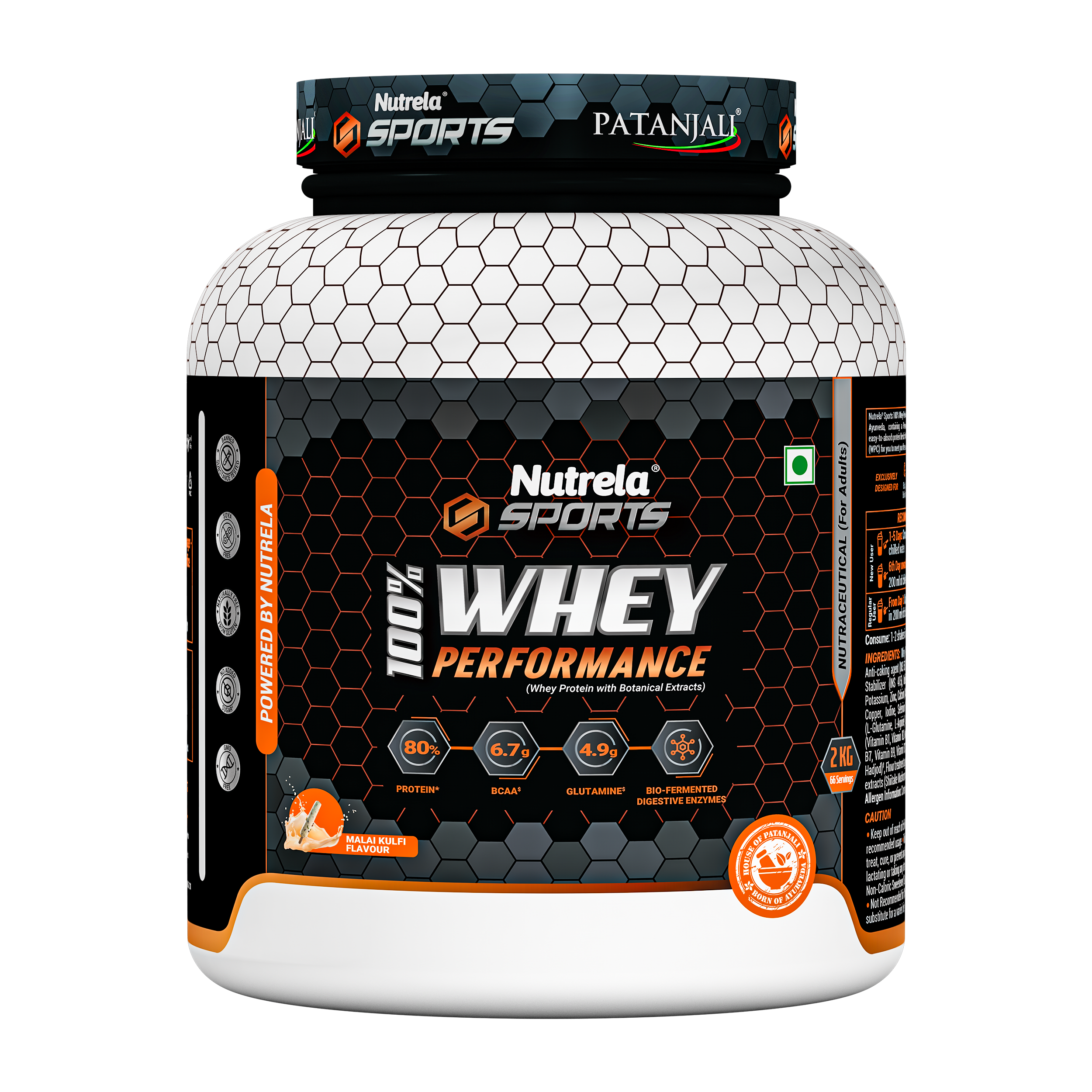 Patanjali Nutrela Sports  100% Whey Performance Malai Kulfi-2KG