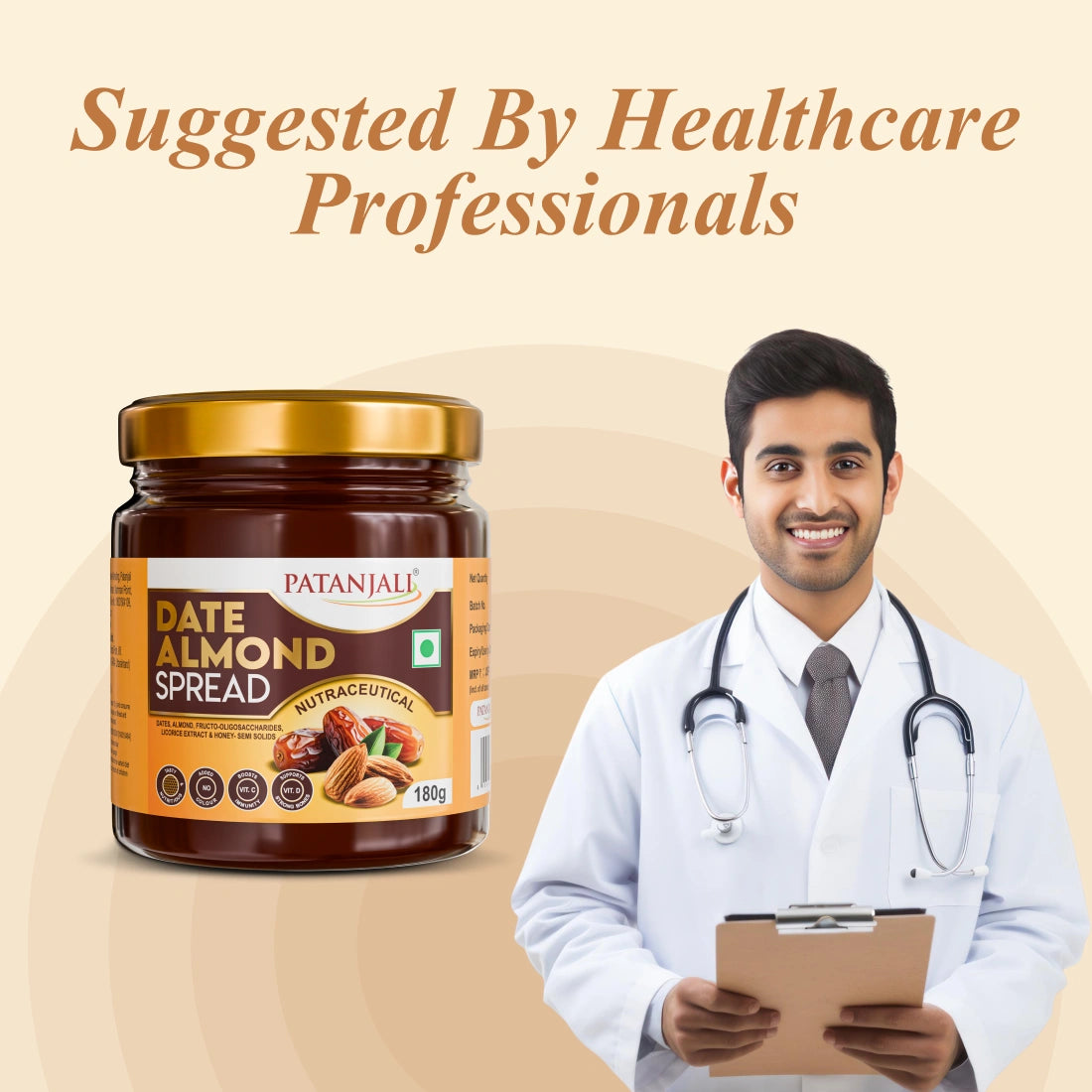 Patanjali Date Almond Spread | No Refined Sugar | Nutritious & Tasty Spread | Delicious Nutrition for Kids