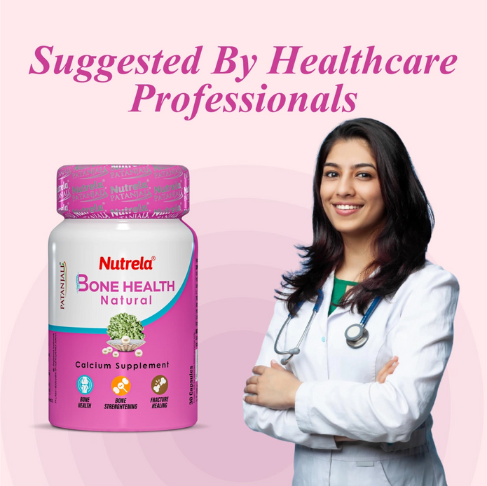Patanjali Nutrela Bone Health - Natural 30 Capsules Calcium Supplement (Pack of 1)