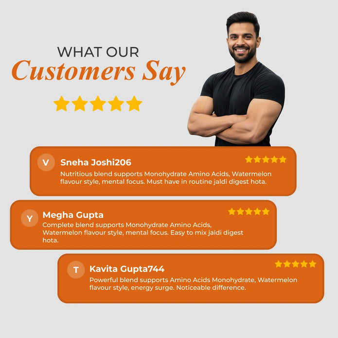 Patanjali Nutrela Sports Pre-Workout Watermelon 300g | Swadeshi Clean Performance Booster with Creatine & BCAAs