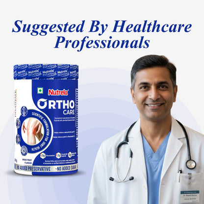 Patanjali Nutrela Ortho Care Joint Support Powder 300g | Glucosamine MSM Chondroitin | Joint Stiffness & Arthritis Relief for Knees