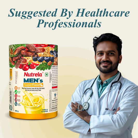 Patanjali Nutrela Men’s Superfood 400g X (Pack of 2) | Protein, Vitamins & Minerals Daily Nutrition Supplement for Men