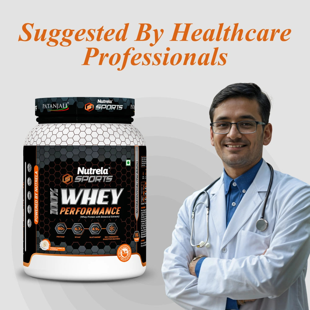 Patanjali Nutrela Sports  100% Whey Performance (French Vanilla) 1KG