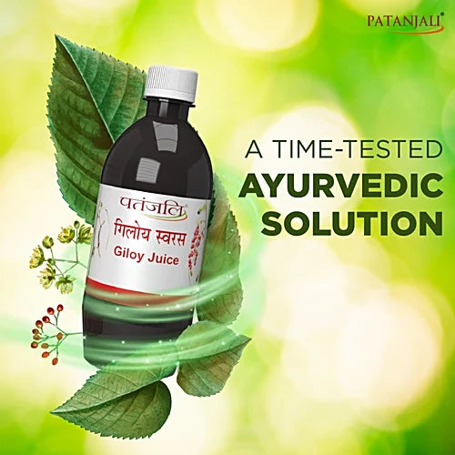 Patanjali Giloy Juice for Immunity Booster & Fever Support | Ayurvedic Kadha Alternative | 500 ml