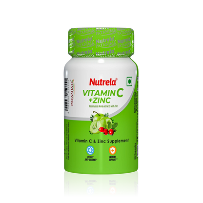 Patanjali Nutrela Vitamin C + Zinc 60 Capsules (Pack of 1)