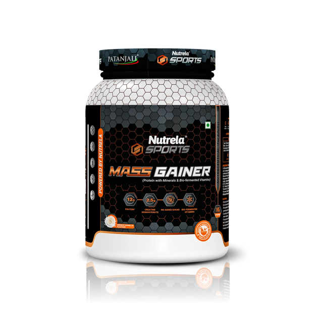 Patanjali Nutrela Sports Mass Gainer (French Vanilla) 1KG