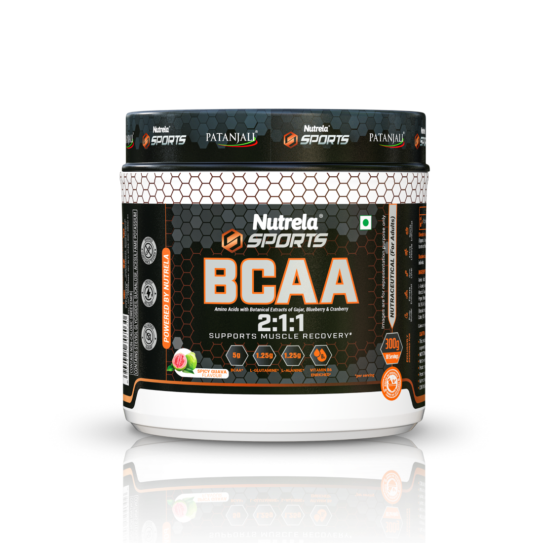 Patanjali Nutrela Sports BCAA 2:1:1 – Watermelon (300g) | Swadeshi Intra-Workout Amino Fuel for Strength & Endurance