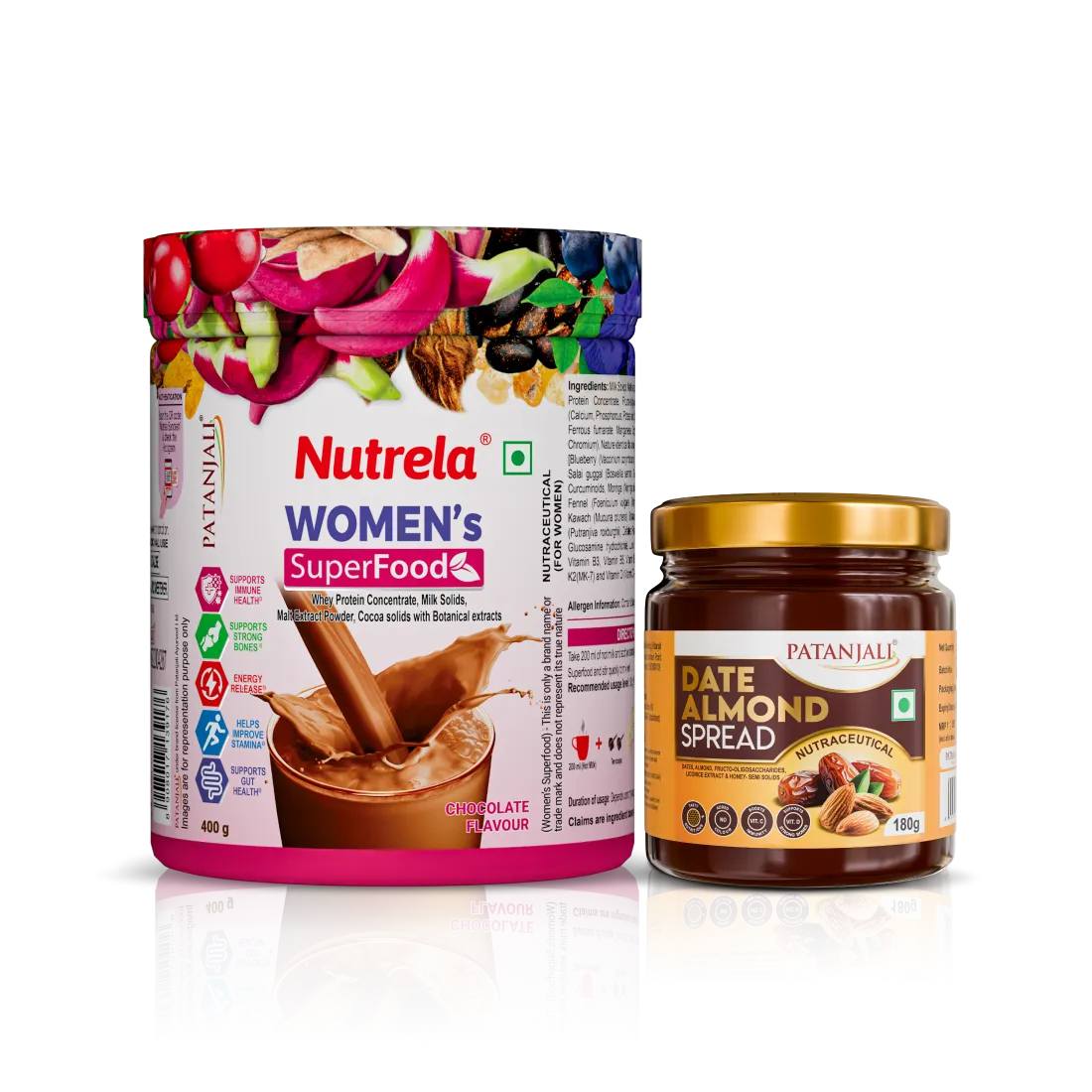 Patanjali Nutrela Women’s Superfood 400g + Patanjali Date Almond Spread 180g