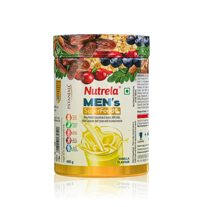 Patanjali Nutrela Men’s Superfood 400g | Protein, Vitamins & Minerals Based Daily Nutrition for Men