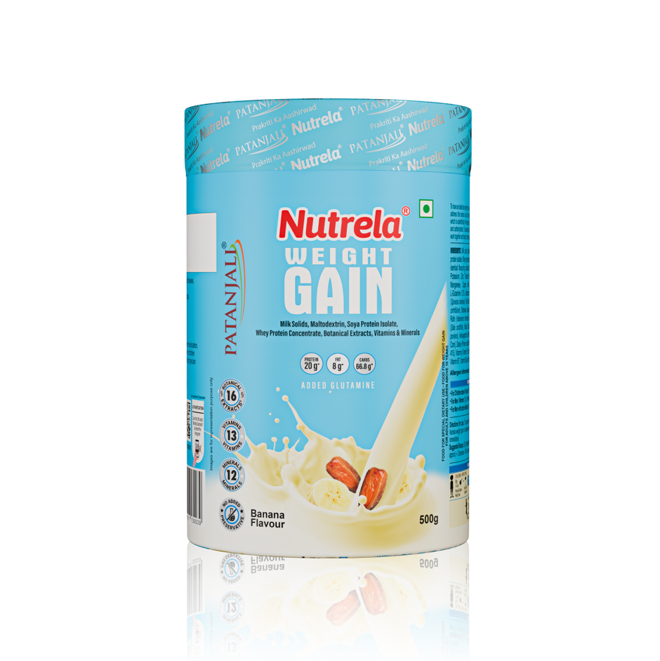 Patanjali Nutrela Weight Gain - Banana Flavor - 500g (Pack of 1)