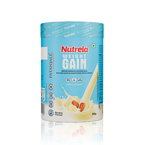 Patanjali Nutrela Banana Weight Gainer 500g | Smooth High-Calorie Pack| Trusted Swadeshi Ayurvedic Nutrition