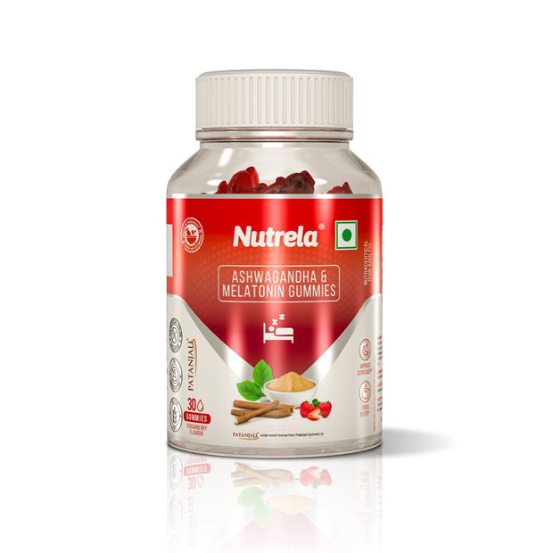 Patanjali Nutrela Ashwagandha & Melatonin Gummies (30 Gummies)