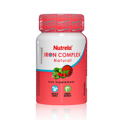 Patanjali Nutrela Iron Complex Natural 30 Capsules (Pack of 1)