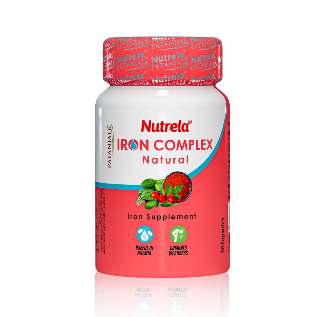 Patanjali Nutrela Iron Complex Natural 30 Capsules (Pack of 1)