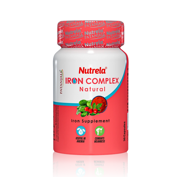 Patanjali Nutrela Iron Complex Natural 30 Capsules (Pack of 1)