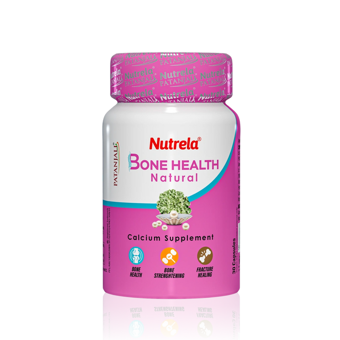 Patanjali Nutrela Bone Health - Natural 30 Capsules Calcium Supplement (Pack of 1)