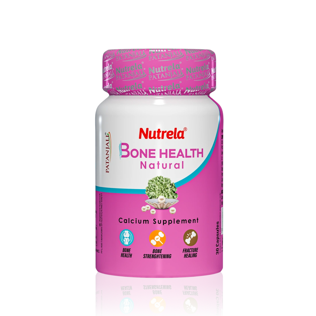 Patanjali Nutrela Bone Health - Natural 30 Capsules Calcium Supplement (Pack of 1)