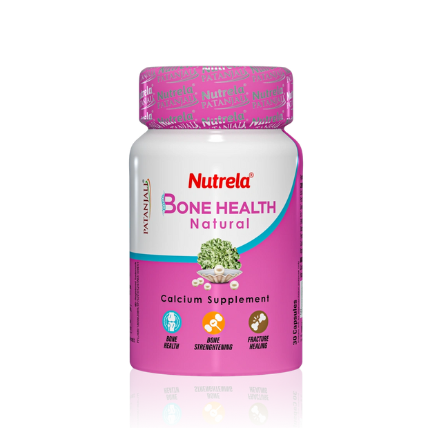 Patanjali Nutrela Bone Health - Natural 30 Capsules Calcium Supplement (Pack of 1)