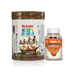 Patanjali Nutrela Kids SuperFood + Kids Multivitamin Gummies (Combo)