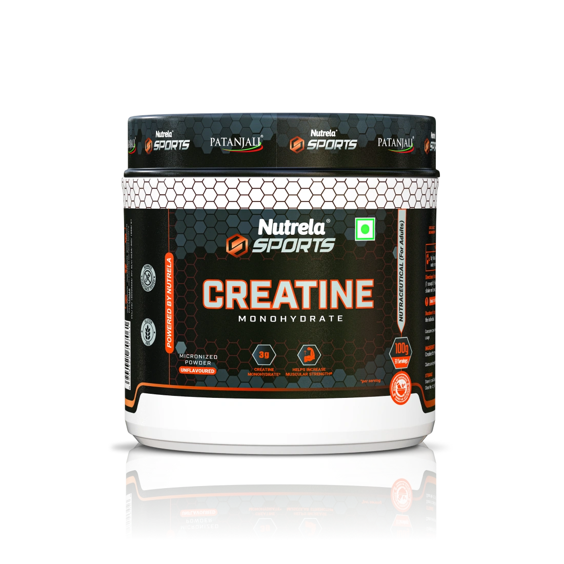 Patanjali Nutrela Sports Creatine Monohydrate – 100g | Swadeshi Pure Micronized Creatine for Strength & Muscle Power