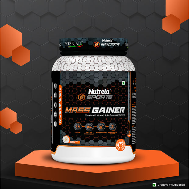Patanjali Nutrela Sports Mass Gainer French Vanilla-1KG