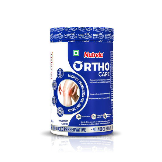 Patanjali Nutrela Ortho Care Joint Support Powder 300g | Glucosamine MSM Chondroitin | Joint Stiffness & Arthritis Relief for Knees
