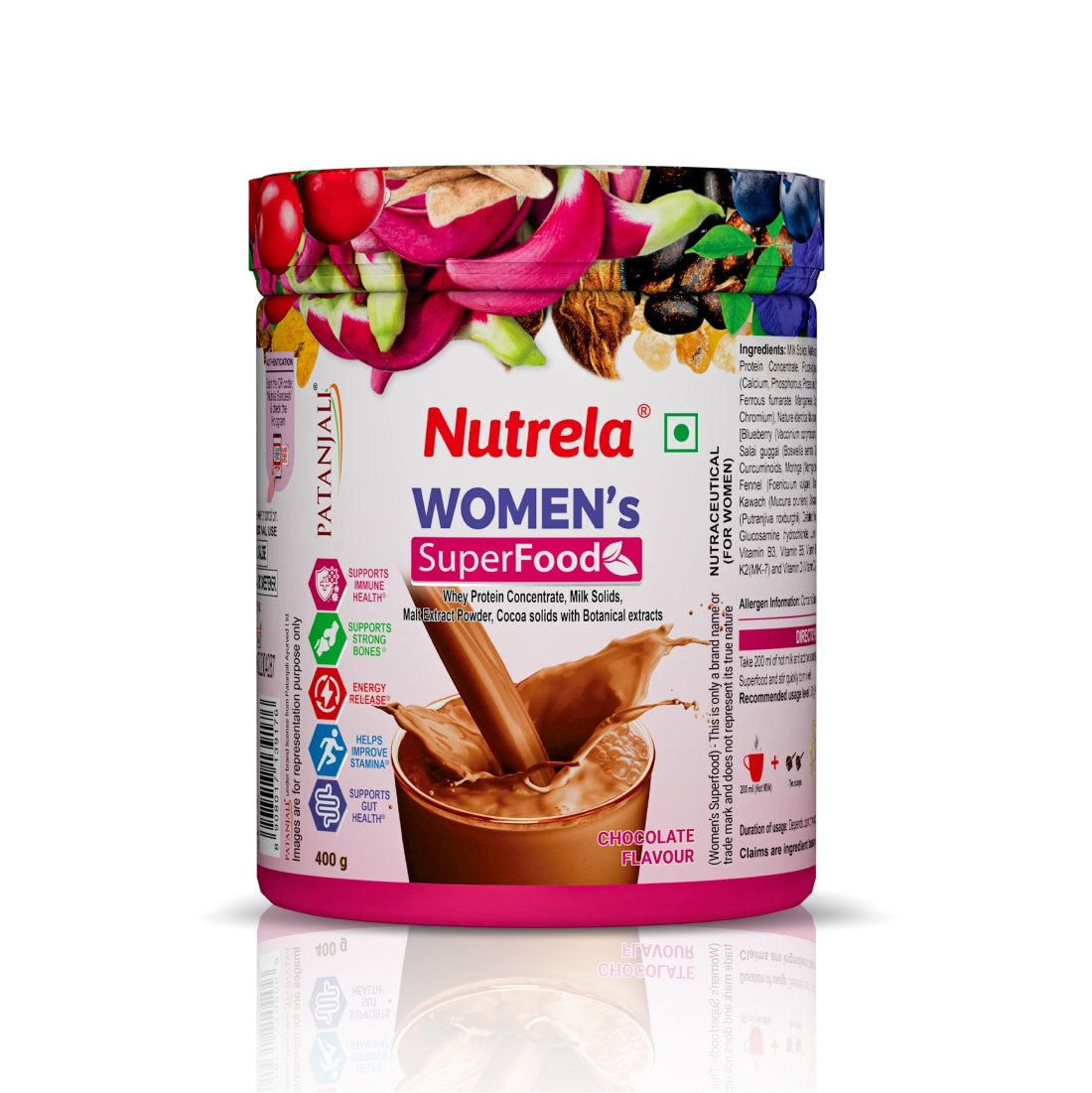 Patanjali Nutrela Women’s Superfood 400g | Protein, Vitamins, Minerals & Botanical Extracts | Health Drink  for Women 400g