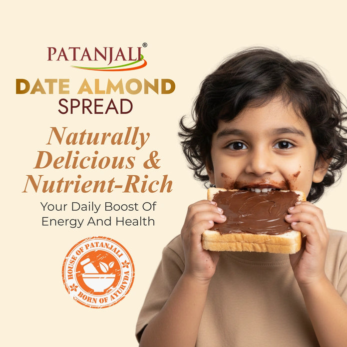 Patanjali Date Almond Spread | No Refined Sugar | Nutritious & Tasty Spread | Delicious Nutrition for Kids