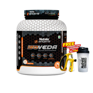 Patanjali Nutrela Sports Isoveda Vanilla - 2KG | Pure Isolate for Peak Training | Swadeshi Daily Performance Protein Free Shaker