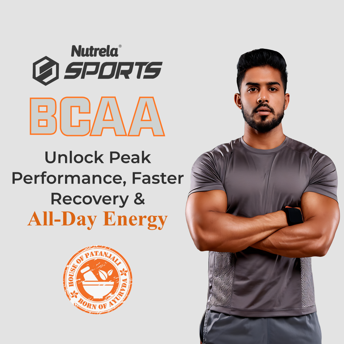Patanjali Nutrela Sports BCAA 2:1:1 – Watermelon (300g) | Swadeshi Intra-Workout Amino Fuel for Strength & Endurance