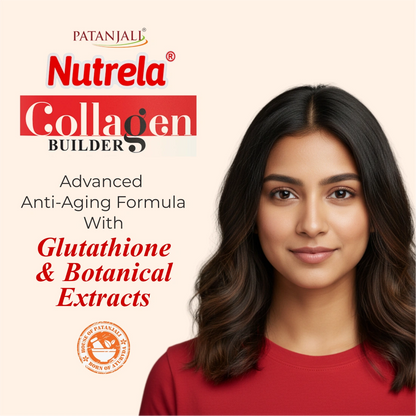 (Exp: 21st Aug 26) Patanjali Nutrela Collagen Builder Powder | Skin Strength and Elasticity Nutrition | Plant Based & 100% Veg | Swadeshi Skin Repair Formula | 200g