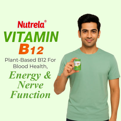 Patanjali Nutrela Natural Plant-Based Vitamin B12 (Pack of 2) | Natural Moringa-Based Veg B12 for Daily Energy & Stamina | Made in Bharat