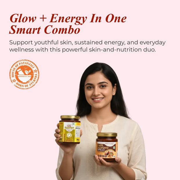 Patanjali Nutrela Collagenprash+ Dates & Almond Spread (400G+180G)