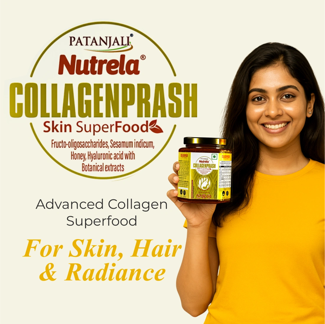 Patanjali New Thick Collagen Prash | Advanced Anti Ageing Formula | Ayurvedic Skin Super Food | Natural & Herbal Ingredients | 400g