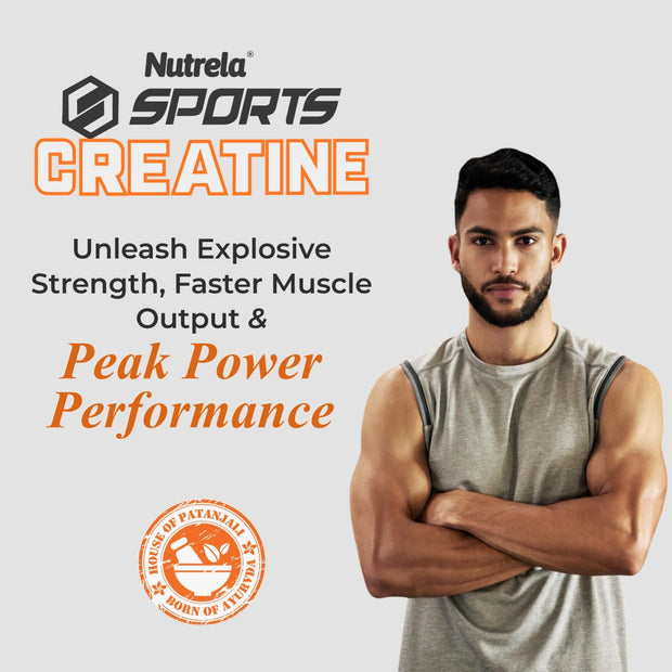 Patanjali Nutrela Sports Creatine Monohydrate – 100g | Swadeshi Pure Micronized Creatine for Strength & Muscle Power