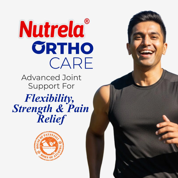Patanjali Nutrela Ortho Care Joint Support Powder 300g | Glucosamine MSM Chondroitin | Joint Stiffness & Arthritis Relief for Knees
