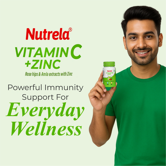 Patanjali Nutrela Vitamin C + Zinc 60 Tablets X 2 (Pack of 2)