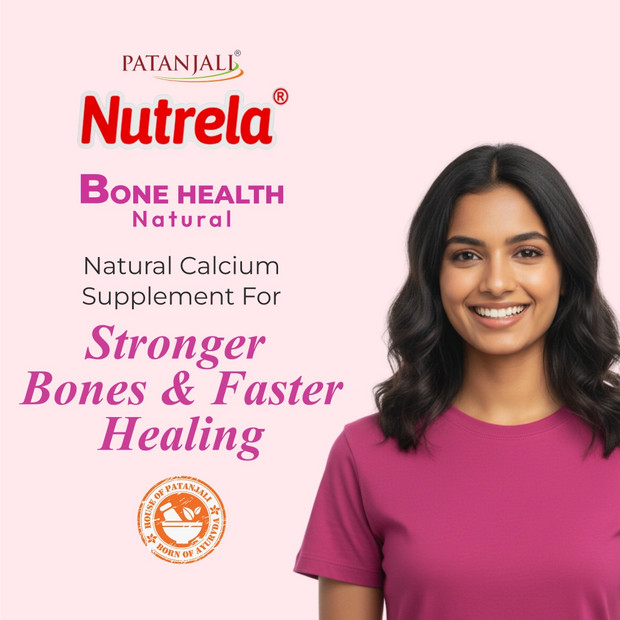 Patanjali Nutrela Bone Health - Natural 30 Capsules Calcium Supplement (Pack of 1)