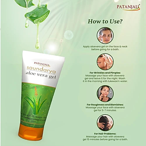 Patanjali Aloe Vera Gel for Face & Skin Glow | Natural Moisturizer & Acne Care | 150 ml