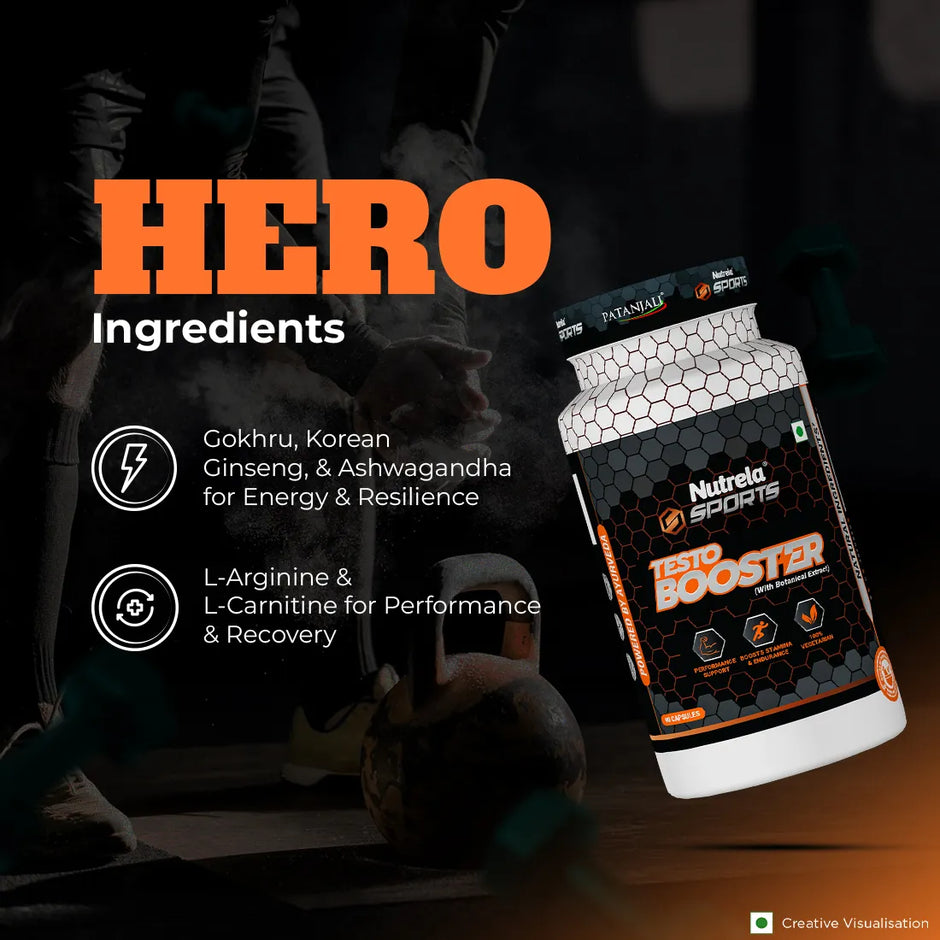 Patanjali Nutrela Sports TestoBooster (90 Capsule)